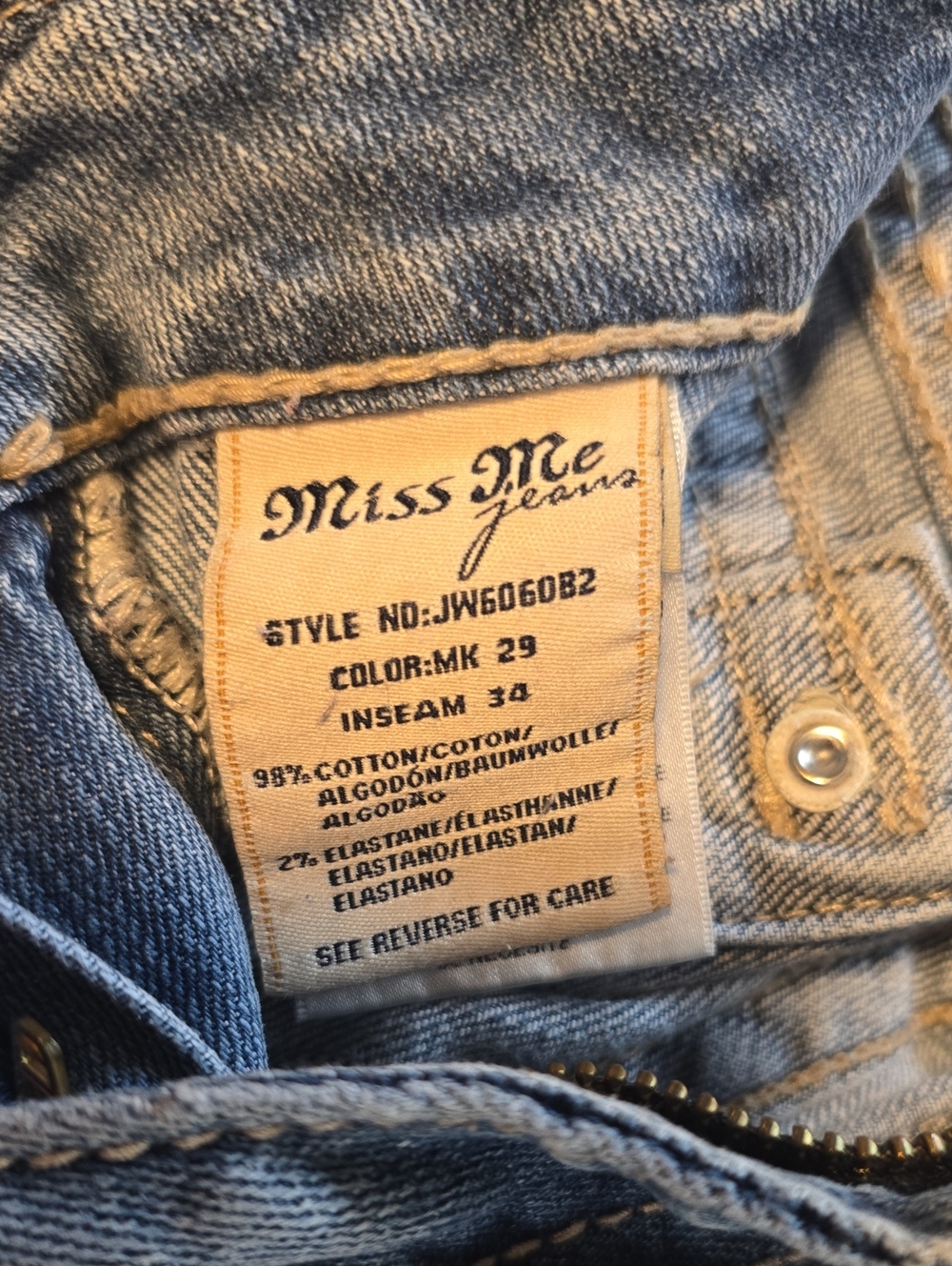 Miss Me Light Blue Low-Rise Jeans - Faded Denim Finish